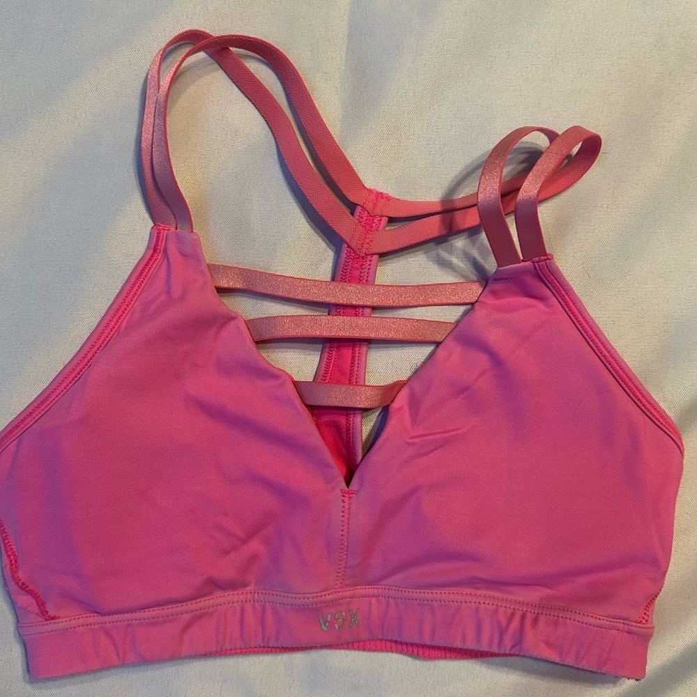 Victorias Secret Women's Pink Strappy Sports Bra - SIZE XS